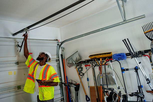Professional Garage Door Panel Replacement technician working in Belmont, CA